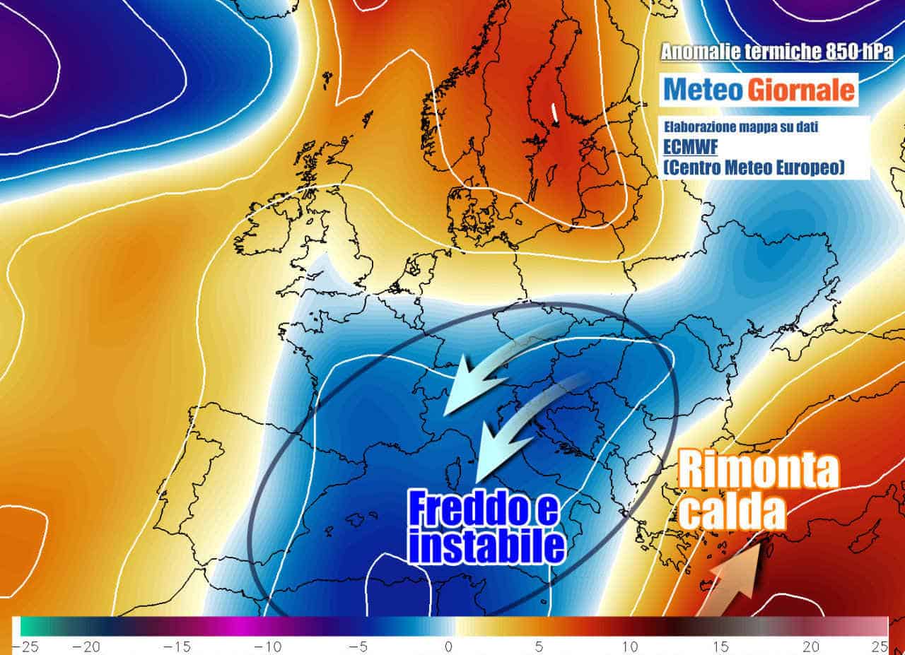 Meteo weekend freddo e turbolento, NEVE ancora a quote basse