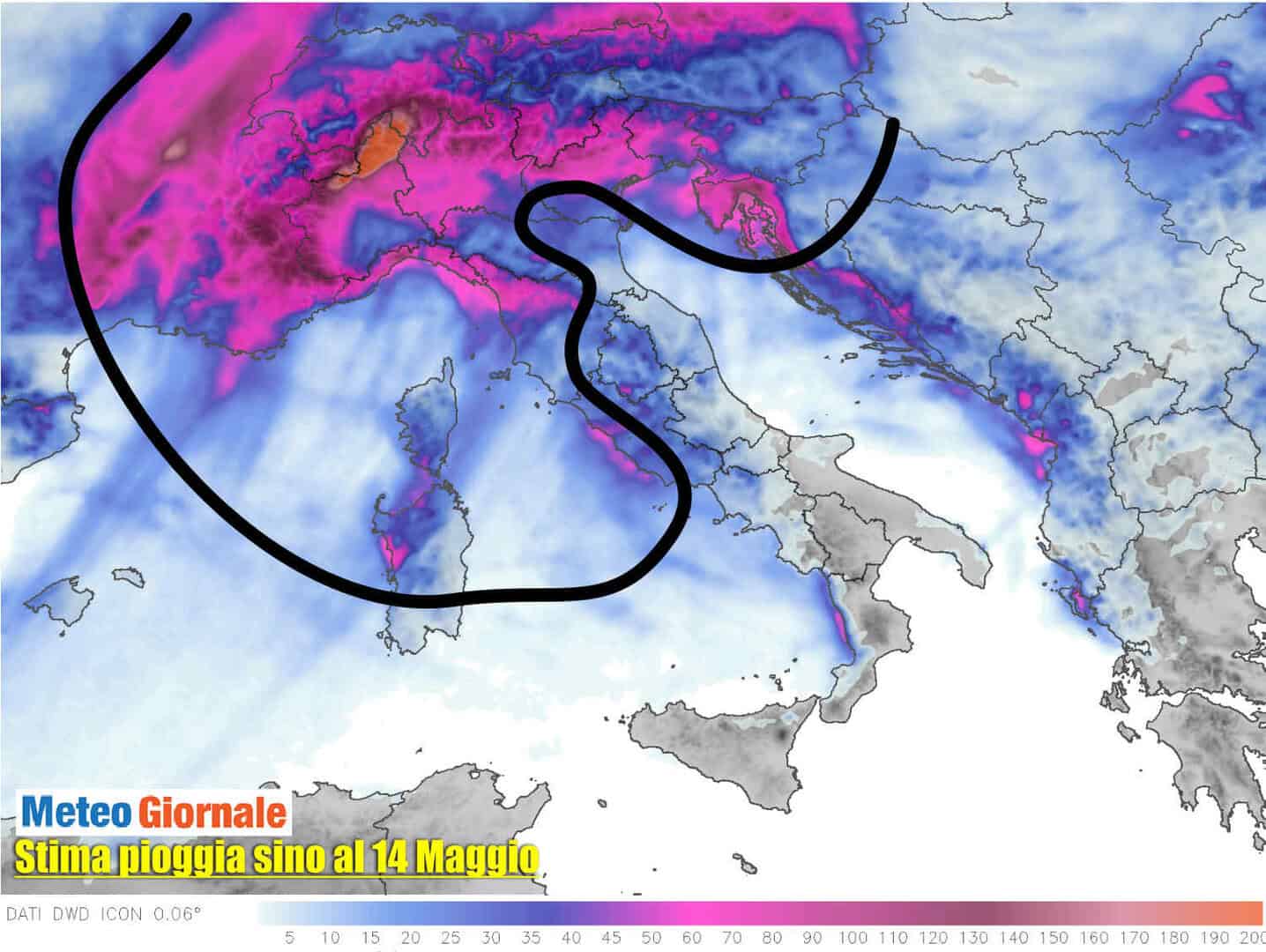 ACUTO meteo perturbato. Ingenti piogge e temporali, specie al Nord Italia