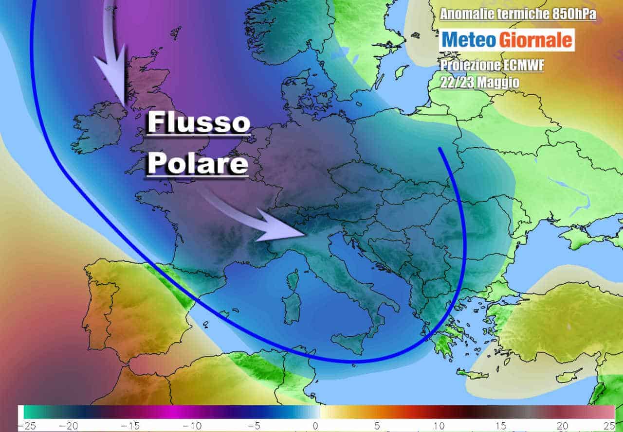 Meteo con AFFONDO POLARE in Europa. La Primavera rischia uno STOP