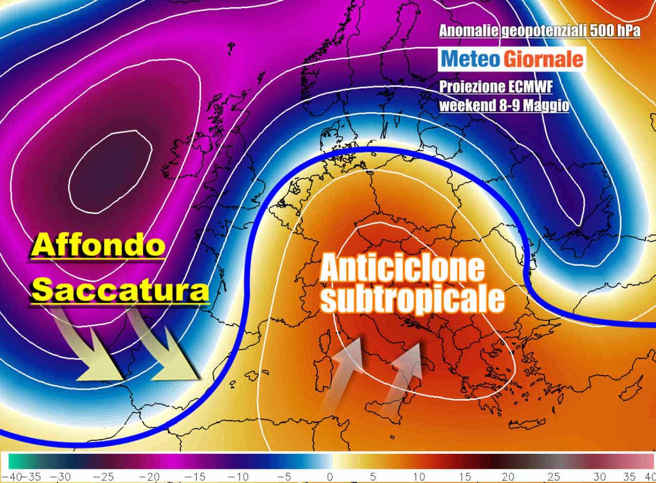 Meteo tra SOLE ed ACQUAZZONI, con ALTA PRESSIONE d’Africa in rinforzo