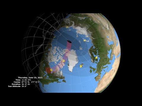 Eclissi di sole, video delle aree d’Italia interessante. Fonte NOAA
