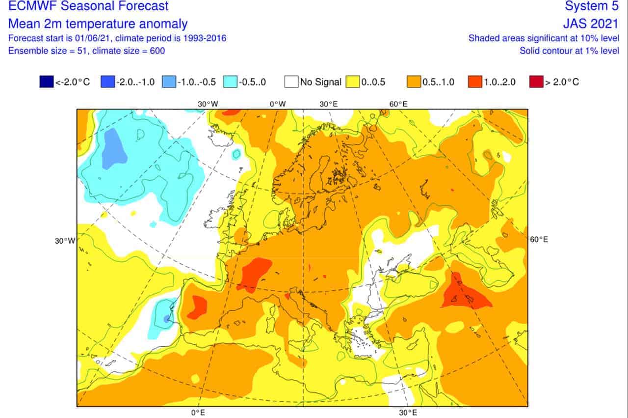 Previsioni di estate bollente
