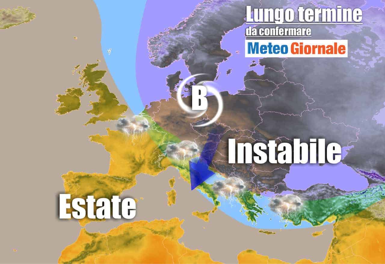 Meteo Italia al 20 giugno: molti TEMPORALI, caldo solo a tratti