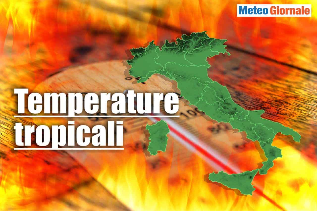 meteo con temperature tropicali