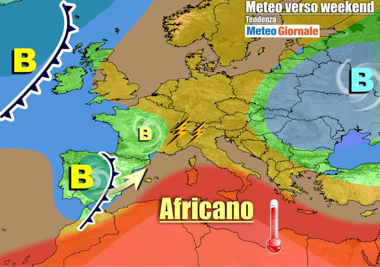 METEO 7 Giorni. CALDO per poco, nel WEEKEND qualche PIOGGIA e TEMPORALE