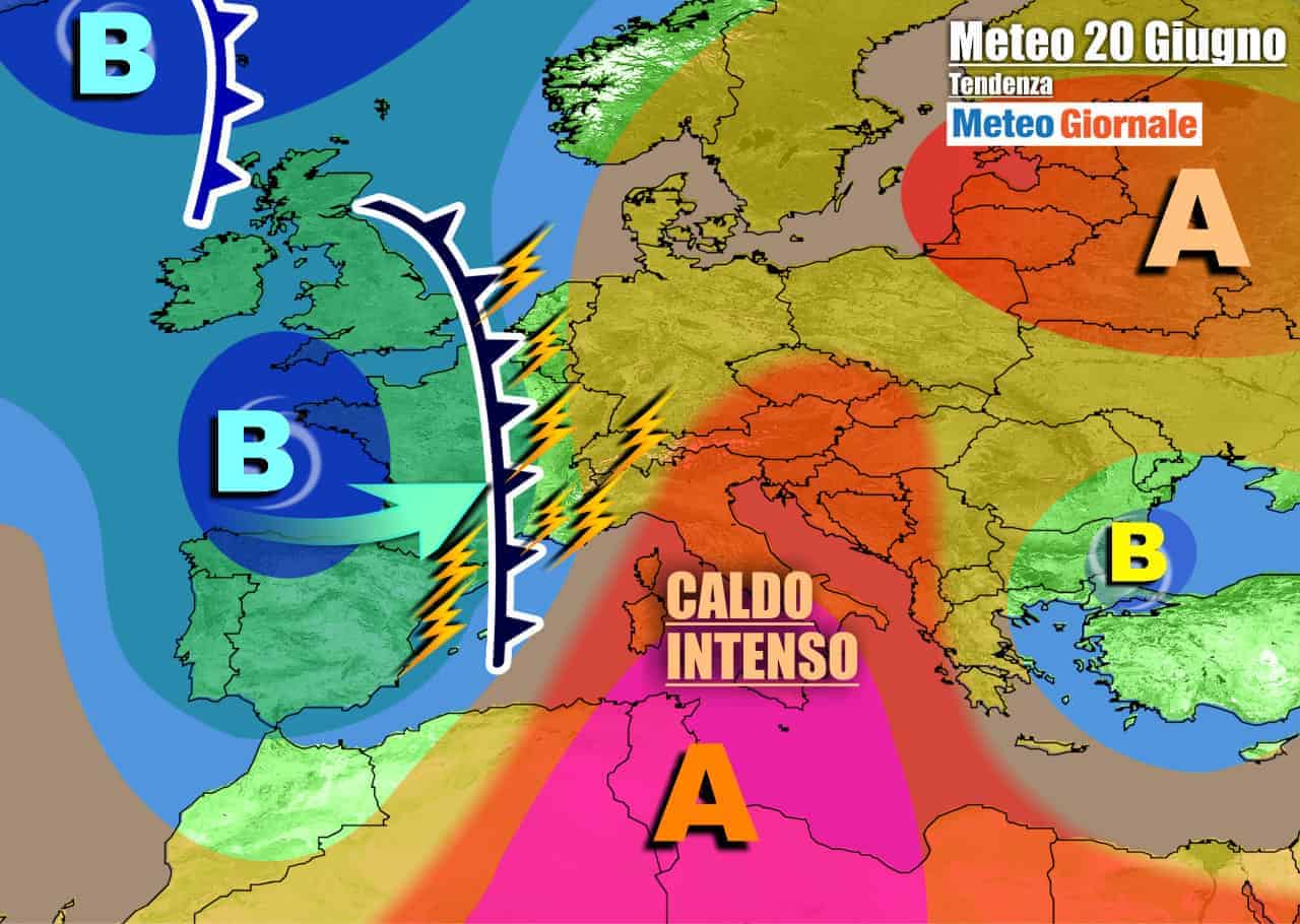 METEO WEEKEND con Forte CALDO AFRICANO. Domenica TEMPORALI al Nord