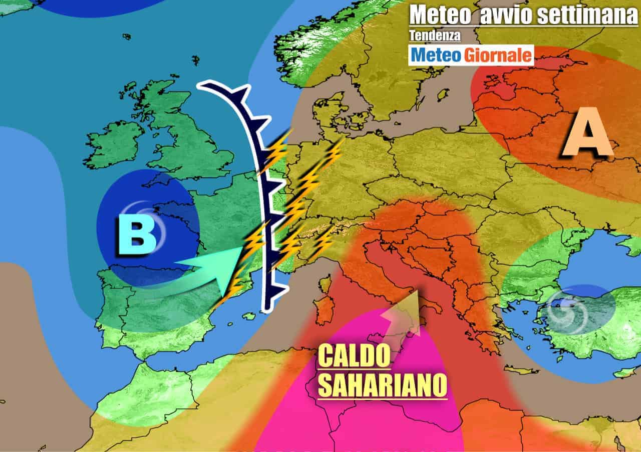METEO con il SUPER CALDO, ma anche rischio VIOLENTI TEMPORALI
