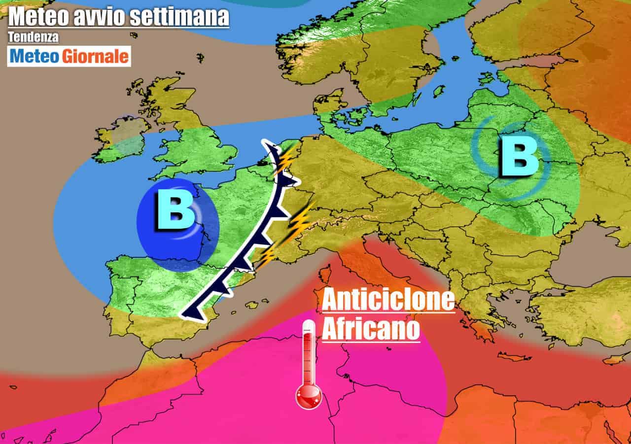 METEO 7 Giorni. Ripresa del CALDO AFRICANO, ma minaccia di TEMPORALI