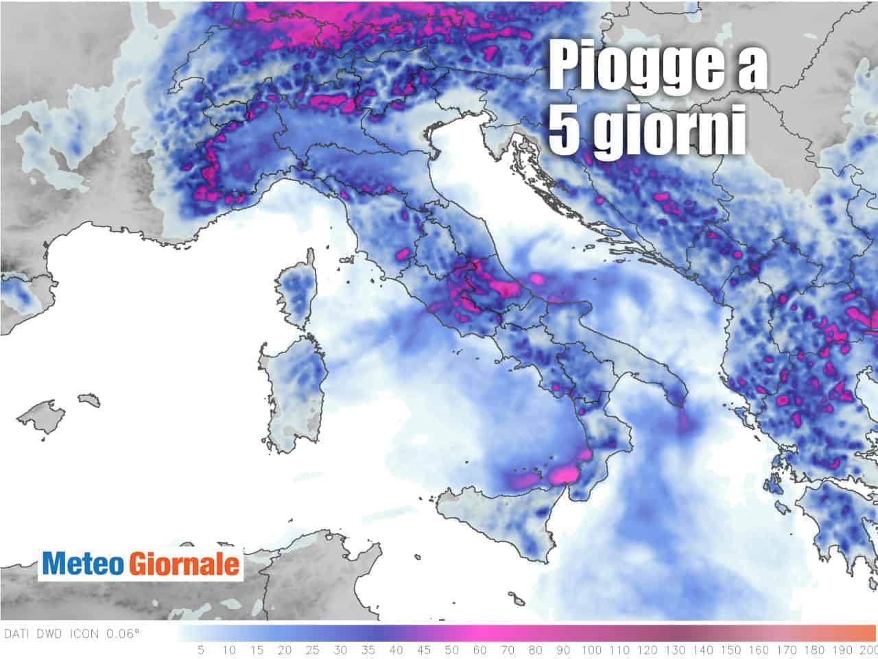 Il meteo settimanale: TEMPORALI per fresco da nord