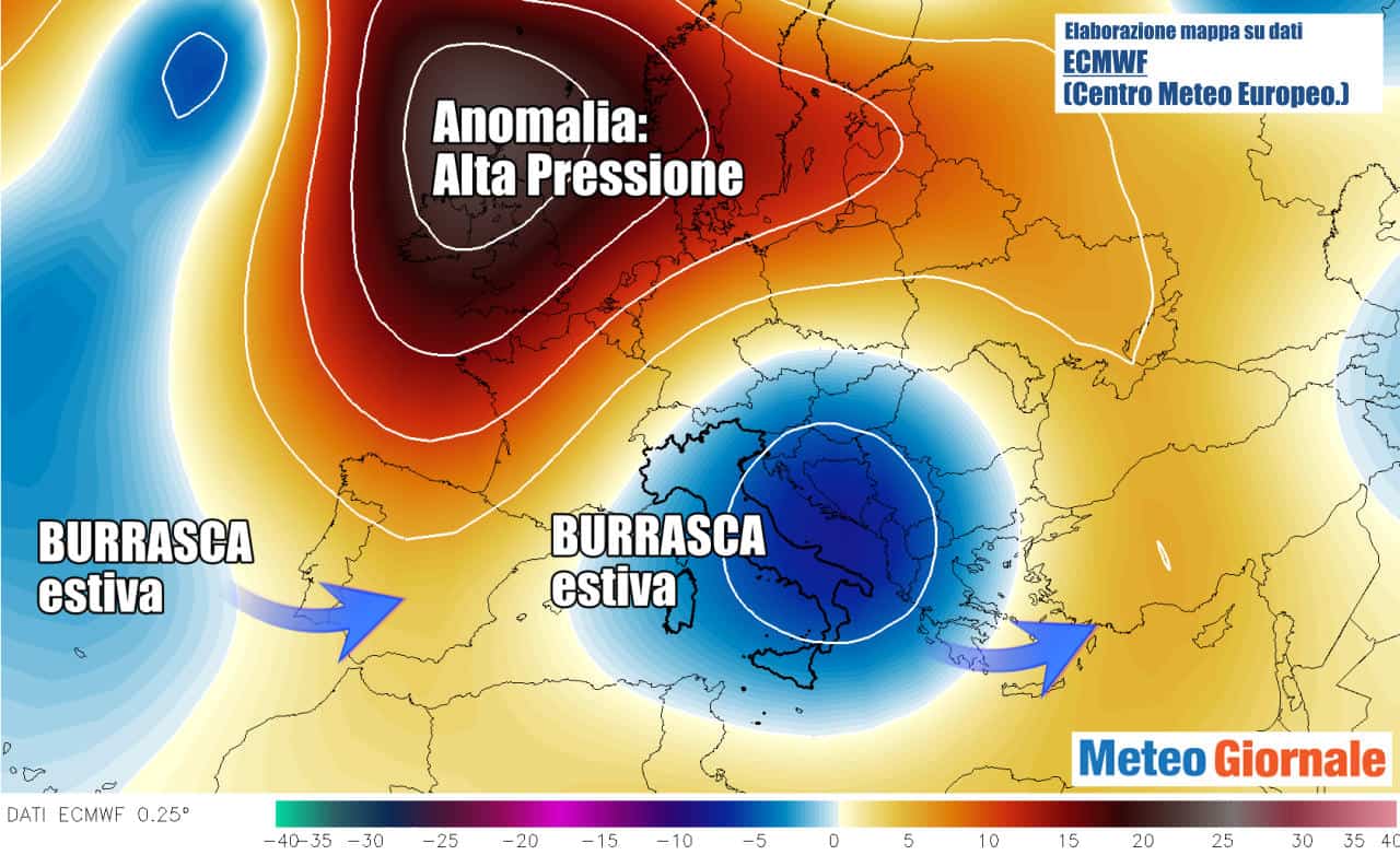 STOP meteo d’Estate: raffica di GOCCE d’Aria Fredda tra BOLLE d’Africa: Temporali e Grandine