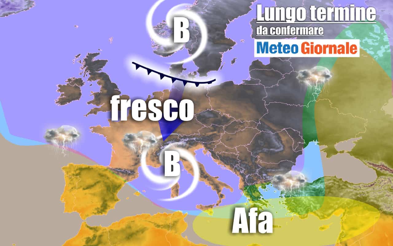 METEO Italia al 21 luglio: vortice FRESCO, stop Estate