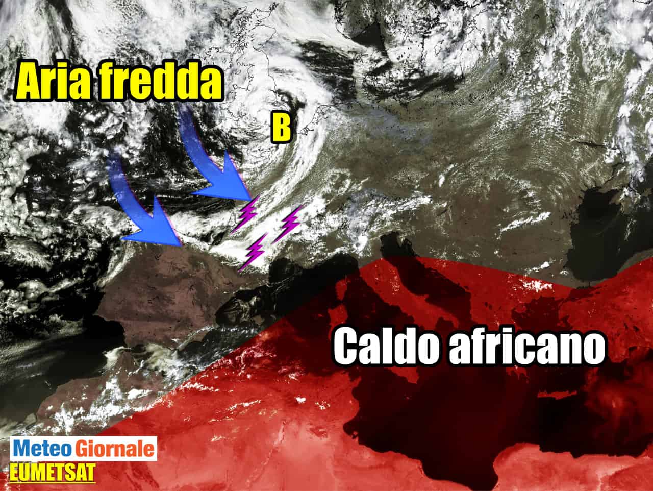 meteo con evoluzione temporali e grandine