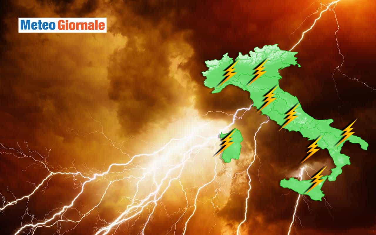 meteo con potenti temporali agosto