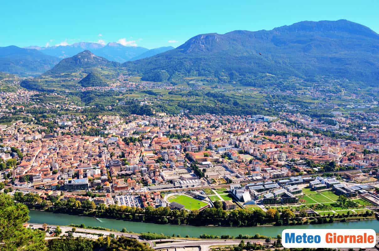 Meteo TRENTO: caldo accettabile, rischio temporali