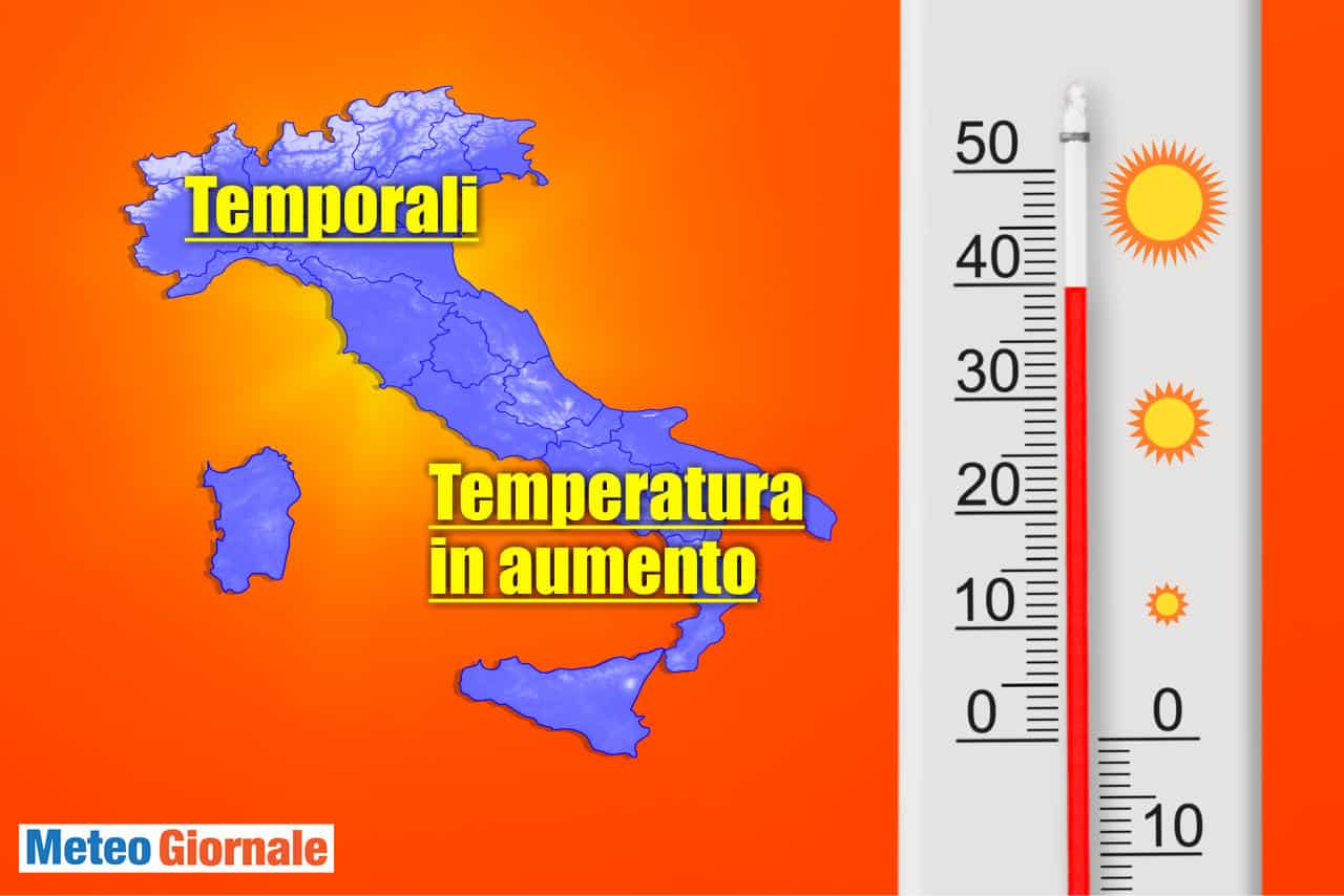 Meteo prossime ore tra CALDO dal Sahara e TEMPORALI intensi