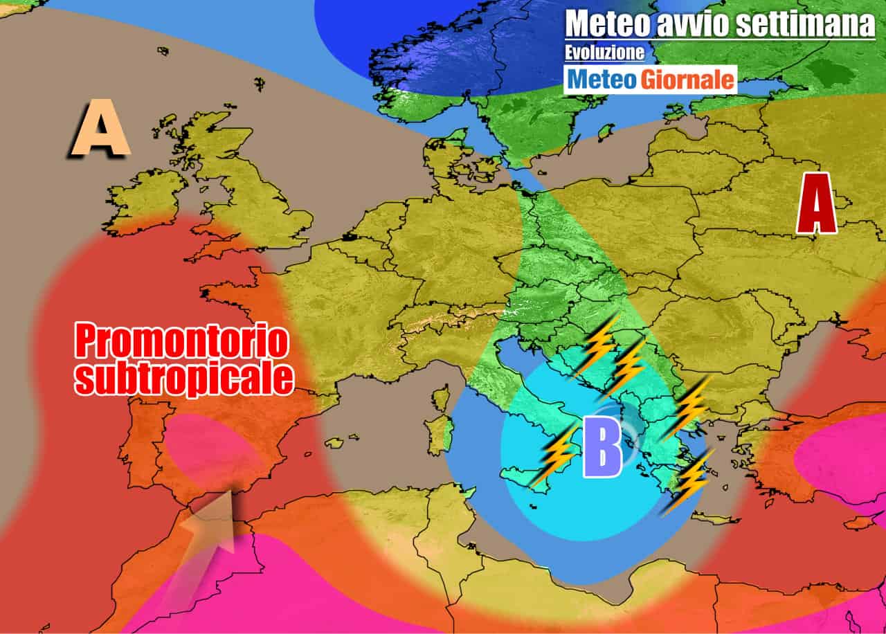 METEO 7 Giorni. Inezia un WEEKEND con pioggia e temporali, poi l’ESTATE ci riprova