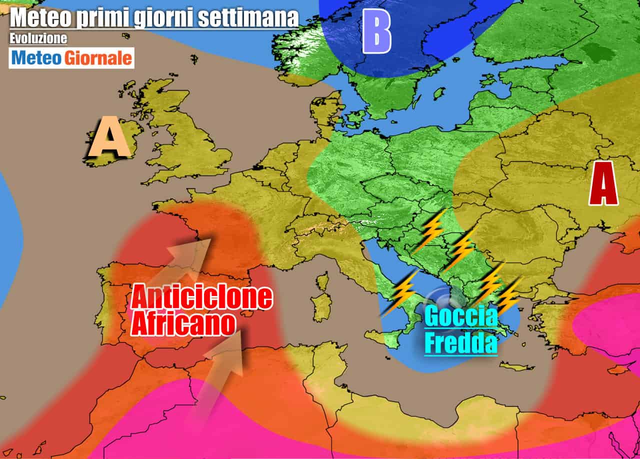 METEO 7 Giorni. Dal MALTEMPO al ritorno del CALDO AFRICANO
