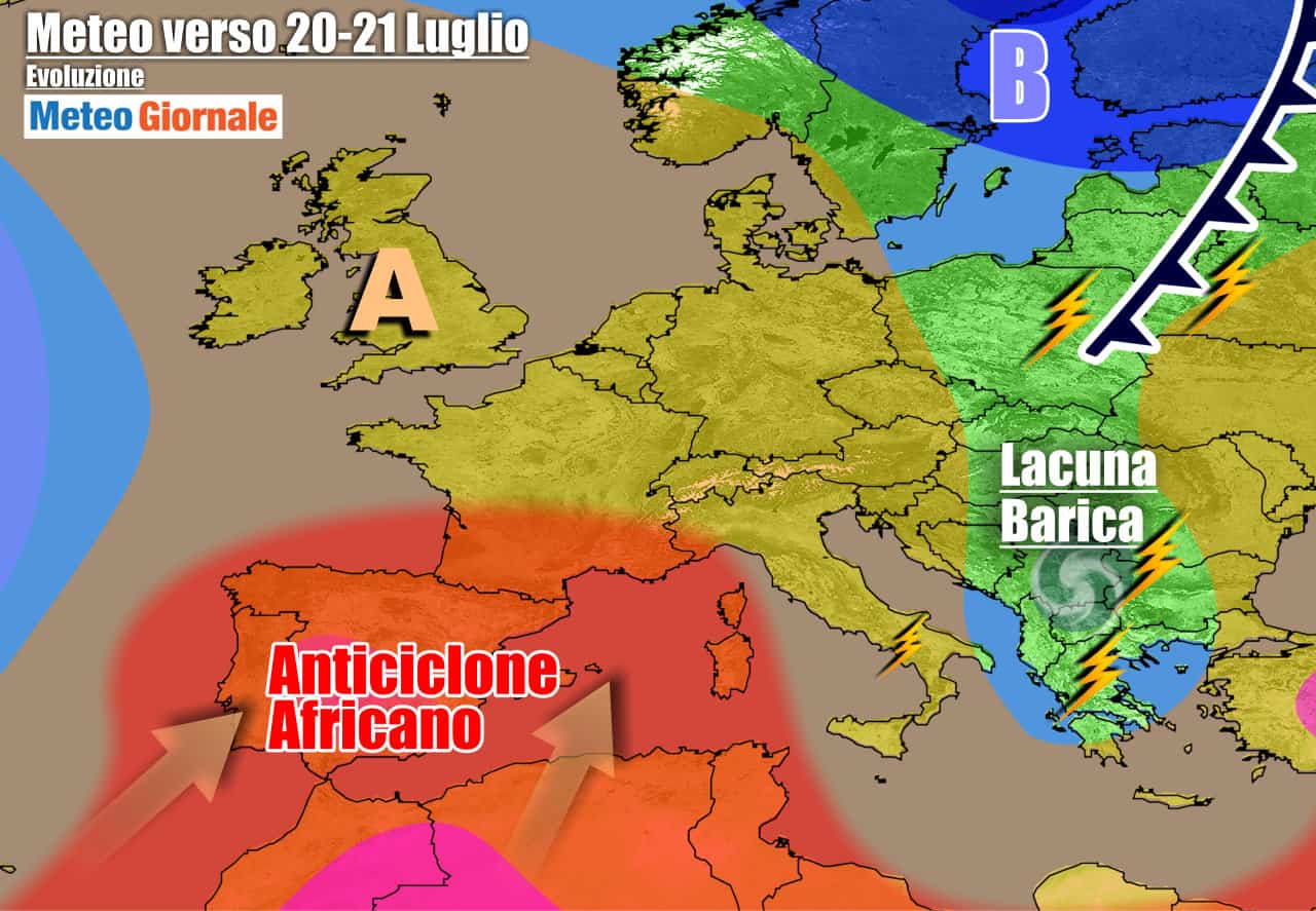 METEO 7 Giorni. Altra PIOGGIA e TEMPORALI, poi l’ESTATE tornerà col CALDO