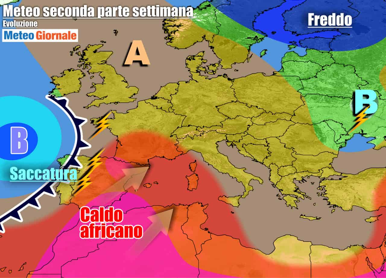 METEO 7 Giorni. Avanza ANTICICLONE AFRICANO, ma nuova minaccia di TEMPORALI