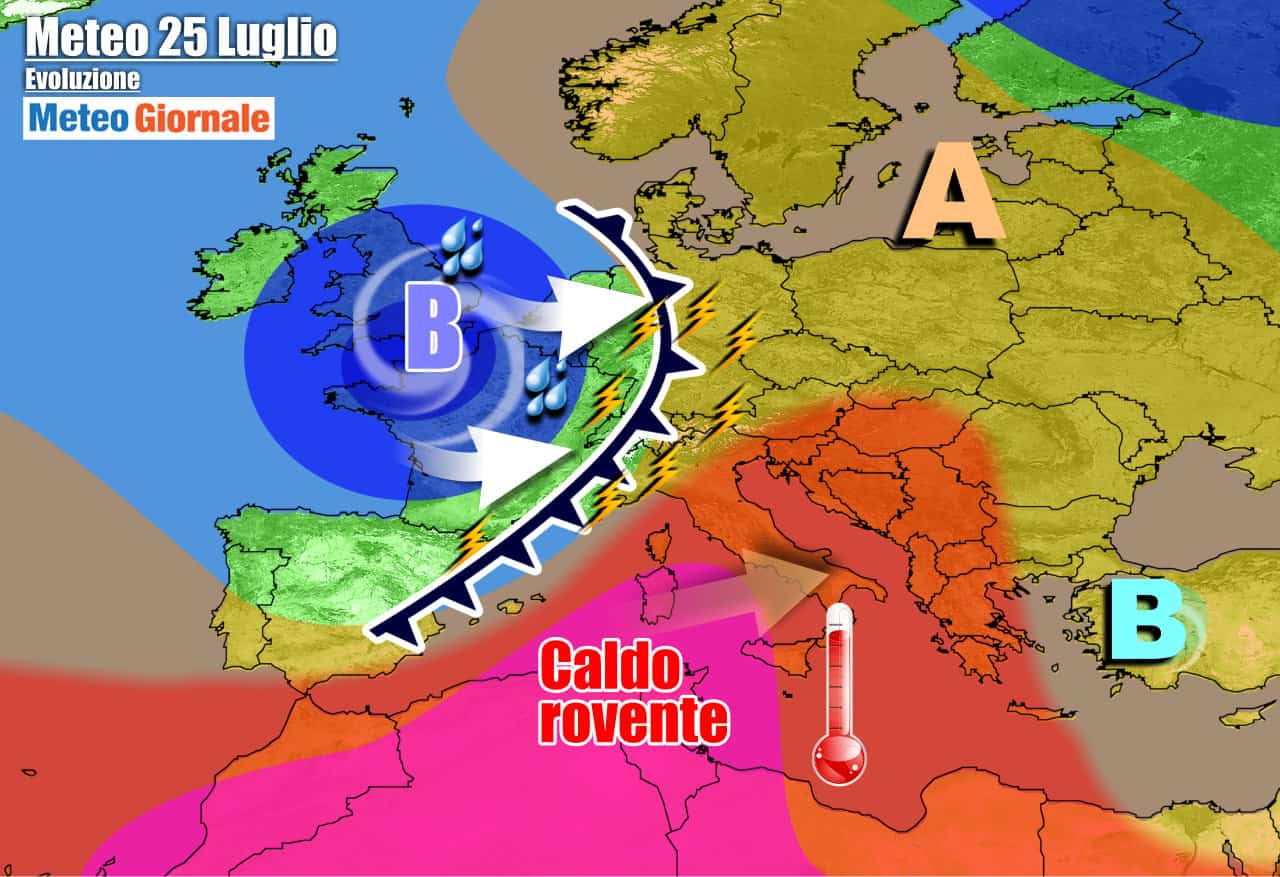 METEO 7 Giorni. SUPER CALDO ma primi VIOLENTI TEMPORALI puntano il Nord