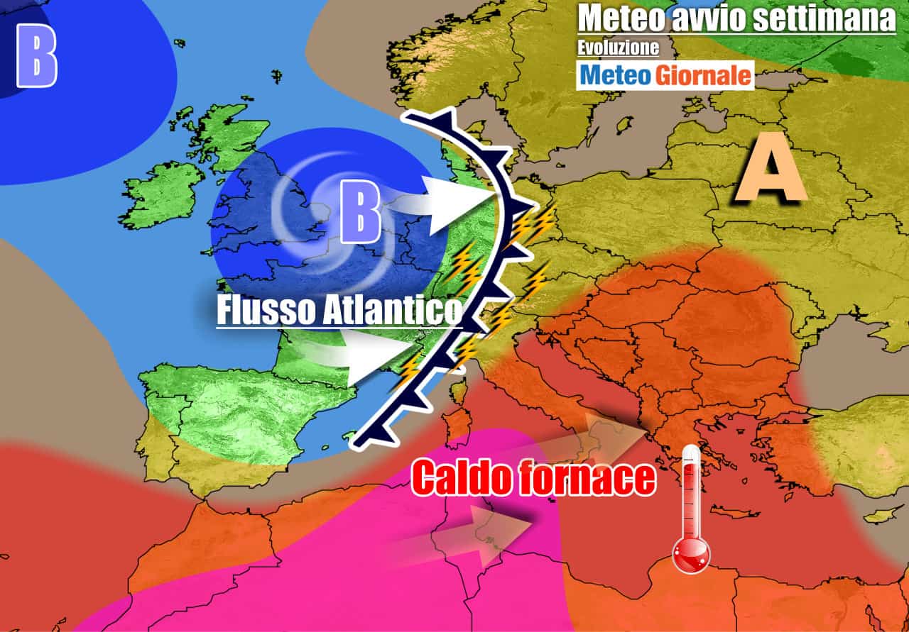 METEO 7 Giorni. Italia spaccata in due tra SUPER CALDO e TEMPORALI VIOLENTI
