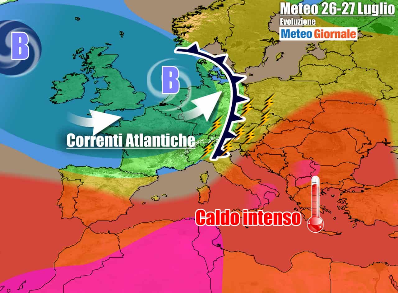 METEO 7 Giorni. Eccesso di CALDO a braccetto con forti TEMPORALI e GRANDINE
