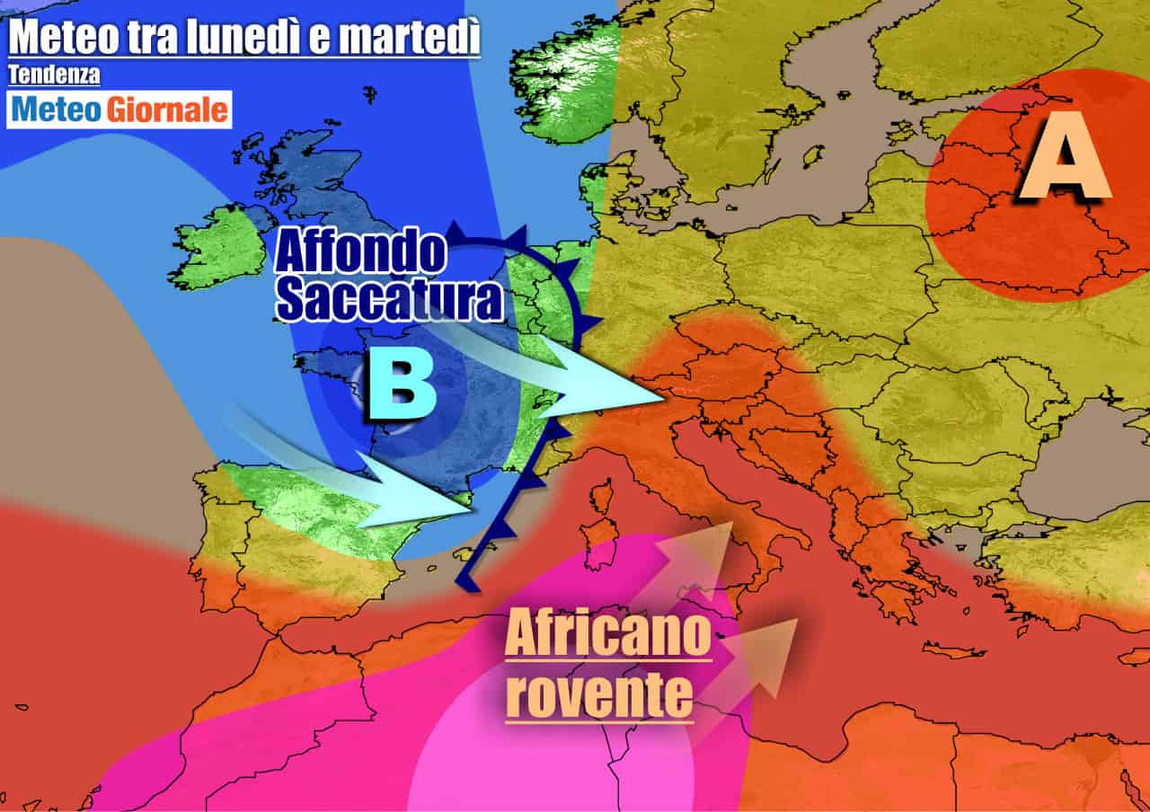 METEO ITALIA 7 Giorni. Torna ANTICICLONE AFRICANO, ma da martedì ESTATE KO