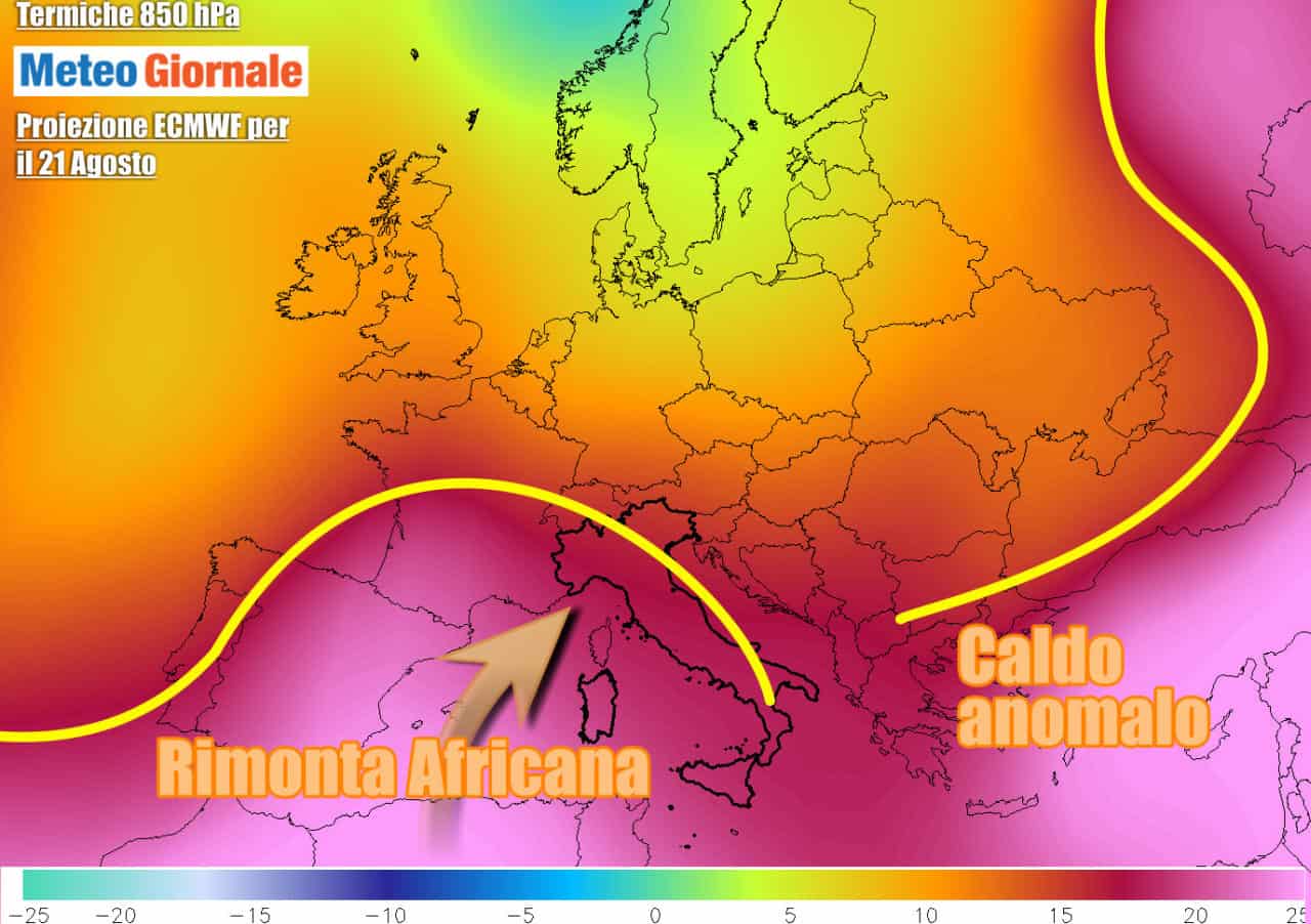Nuova rimonta anticiclonica africana sul finire della settimana