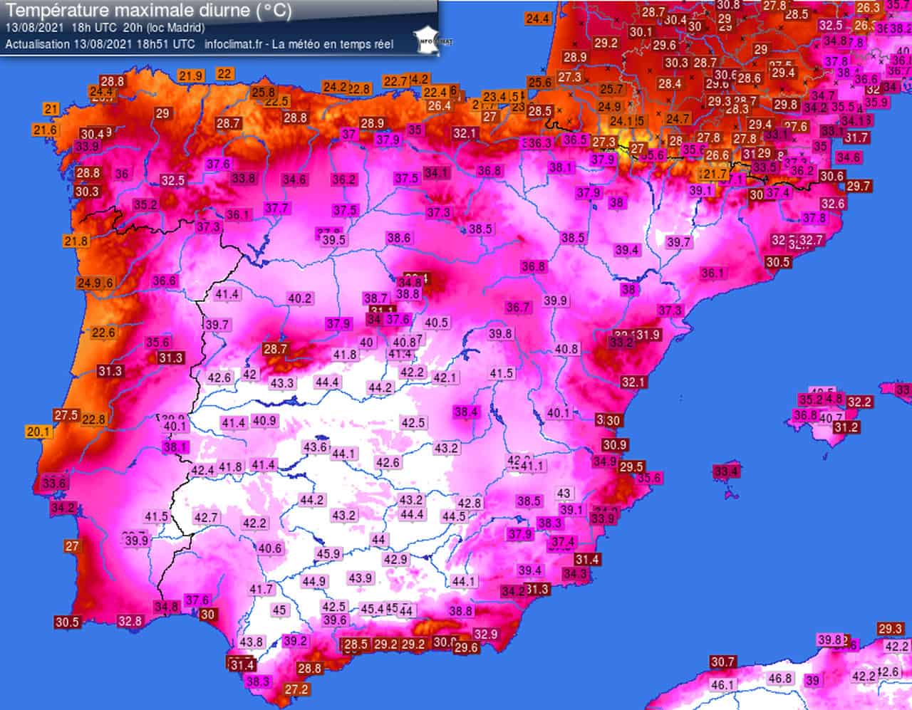 Il caldo estremo si è spostato sulla Penisola Iberica