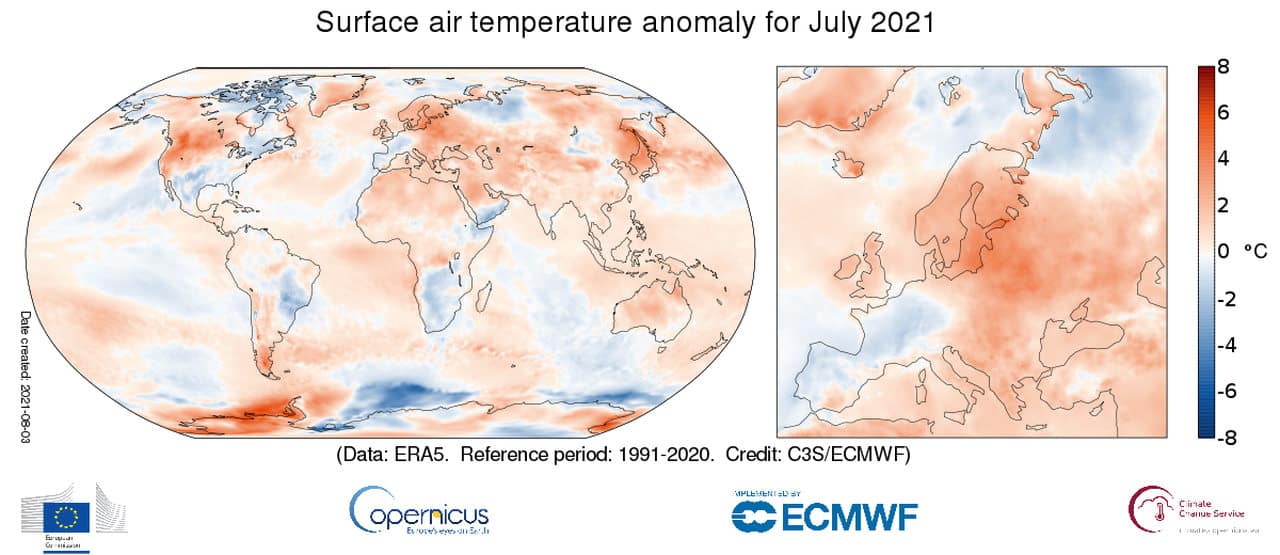 Luglio sul podio fra i più caldi da inizio misurazioni