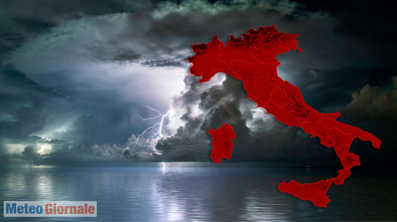 meteo con piogge torrenziali