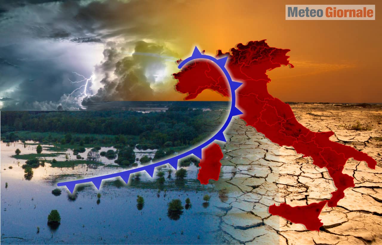 Meteo che porta la fine dell’Estate rovente. Rischio alluvioni lampo