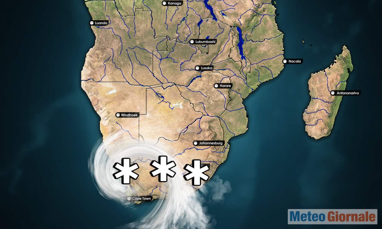 Sud Africa, meteo di nuovo con tempeste di neve