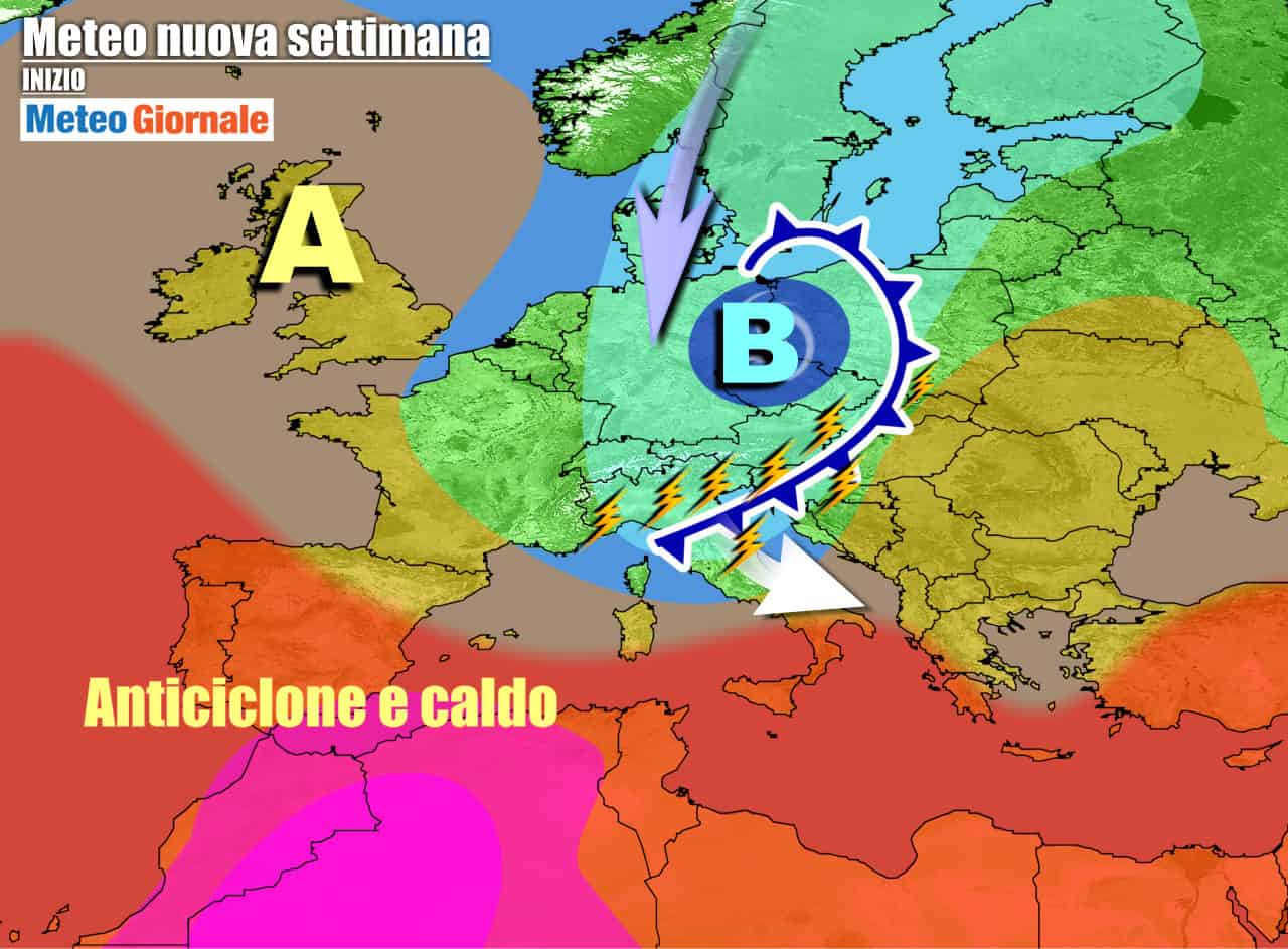 Meteo 7 giorni: TEMPORALI in arrivo, con nuovo CALO TERMICO