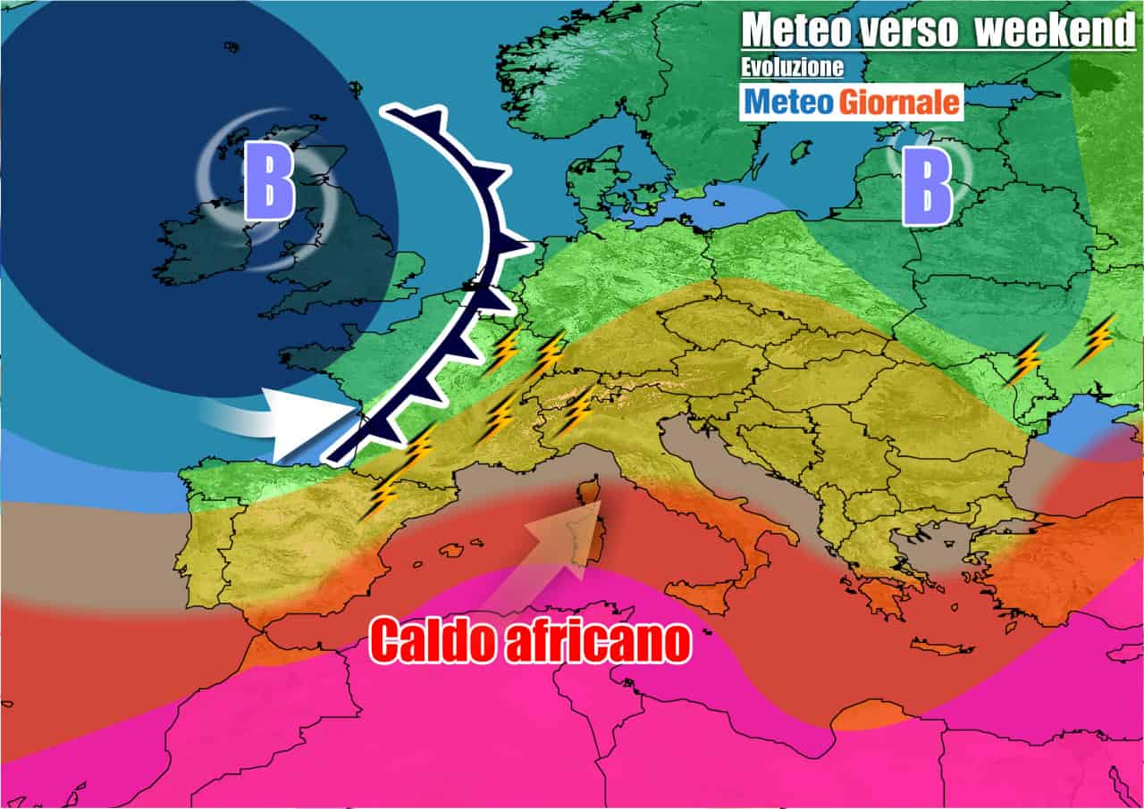 METEO 7 Giorni. Potente vampata dal SAHARA, CALDO verso livelli eccezionali