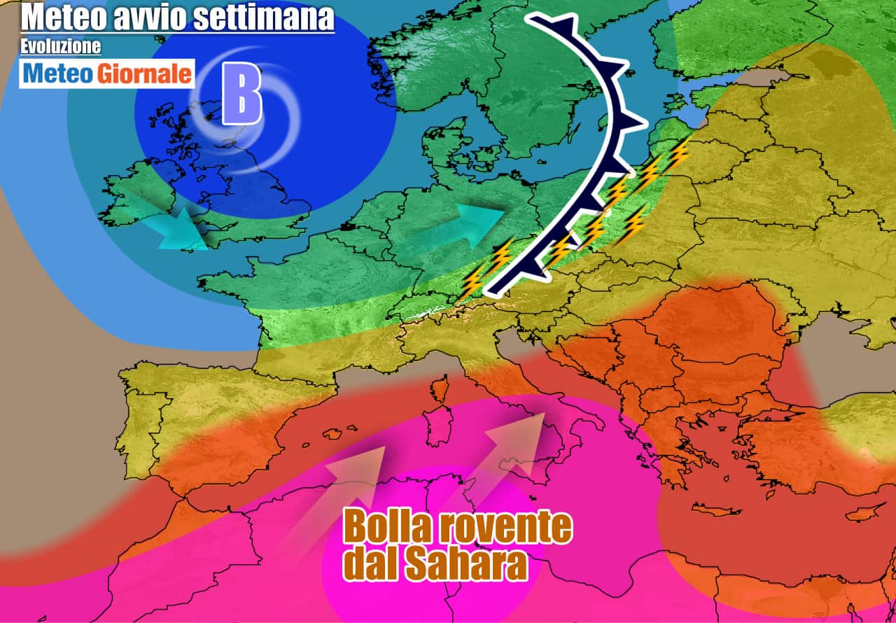 METEO 7 Giorni. CALDO d’AFRICA rovente per tutta la settimana. Giorni di fuoco