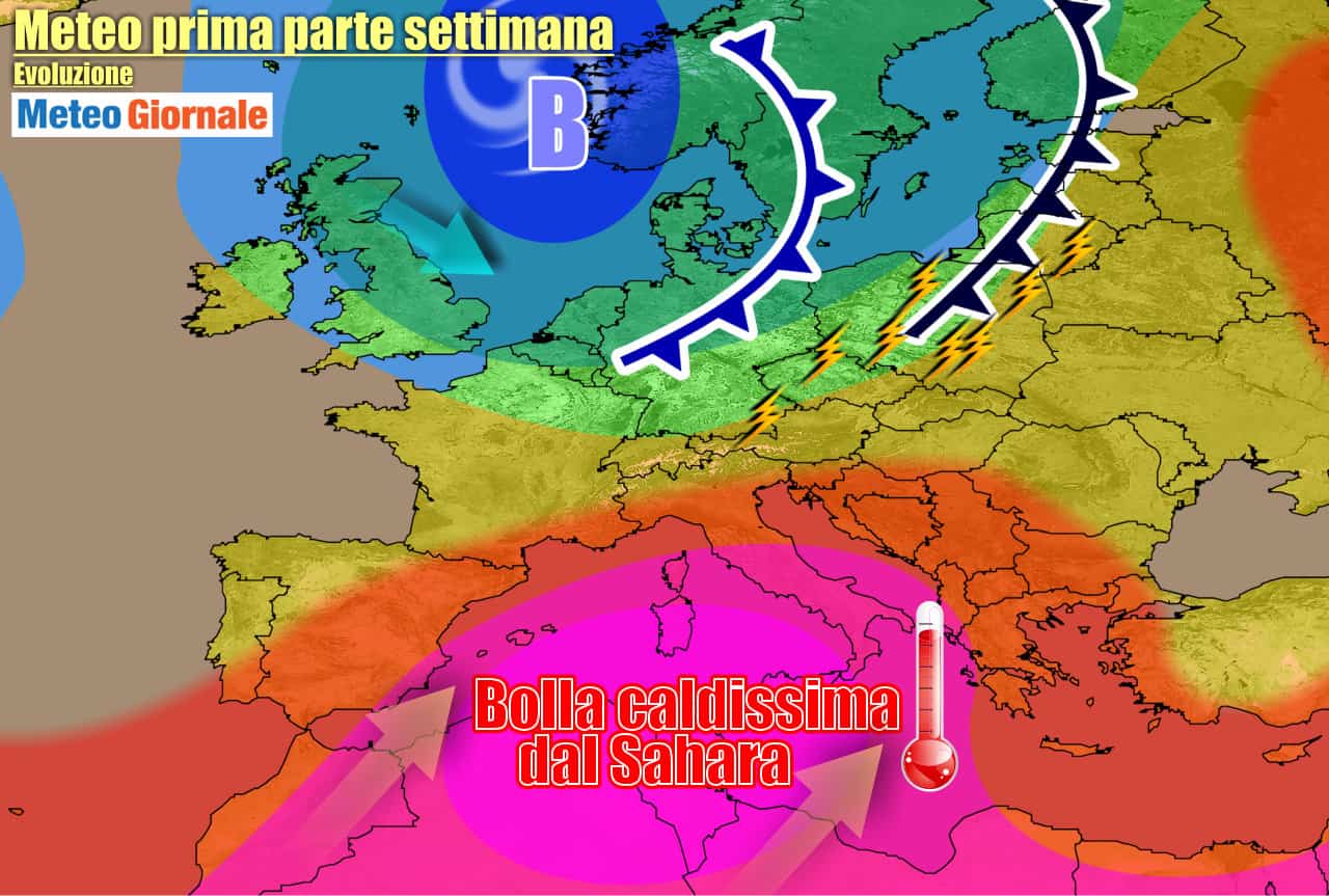 METEO 7 Giorni. Strapotere ANTICICLONE AFRICANO, con CALDO sino a Ferragosto