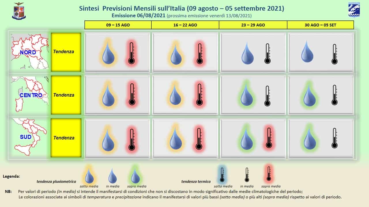 previsioni mensili 06 08 2021