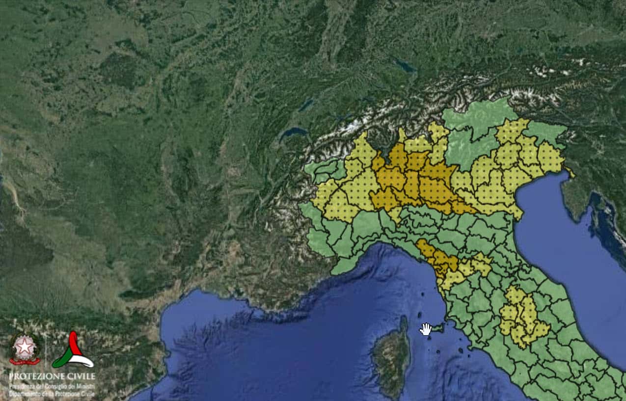 allerta meteo per il 18 09 2021 protezione civile