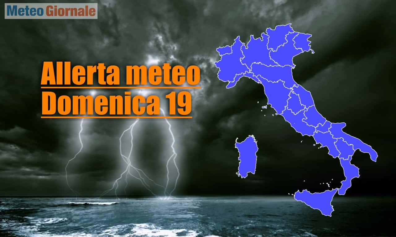 Allerta meteo Protezione Civile per l’Italia per il 19 Settembre