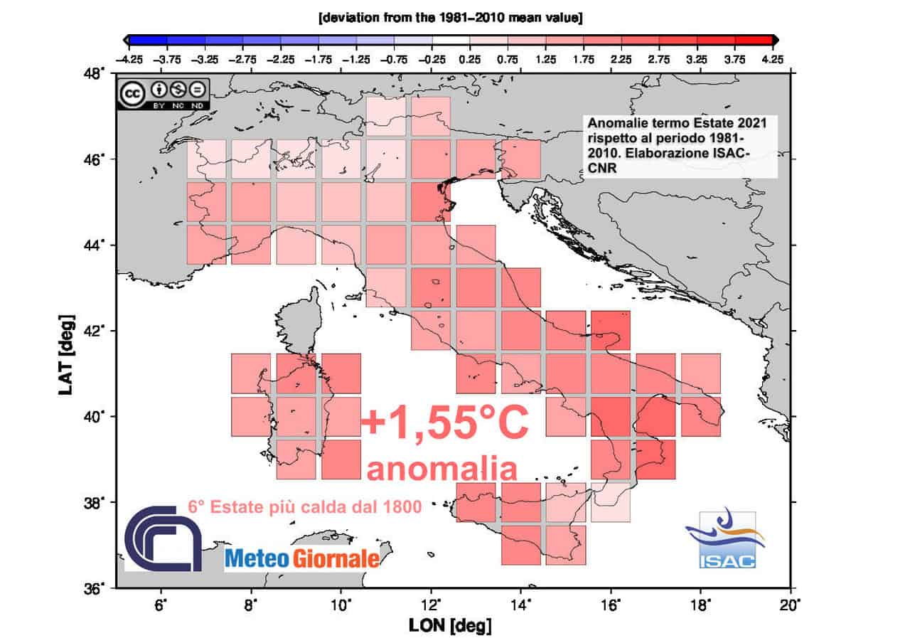 Clima in Italia: ESTATE 2021 da grande siccità, fra le più calde di sempre