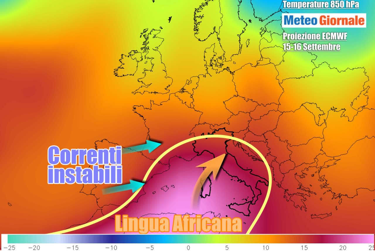 Meteo dal CALDO AFRICANO. Poi Autunno improvviso?