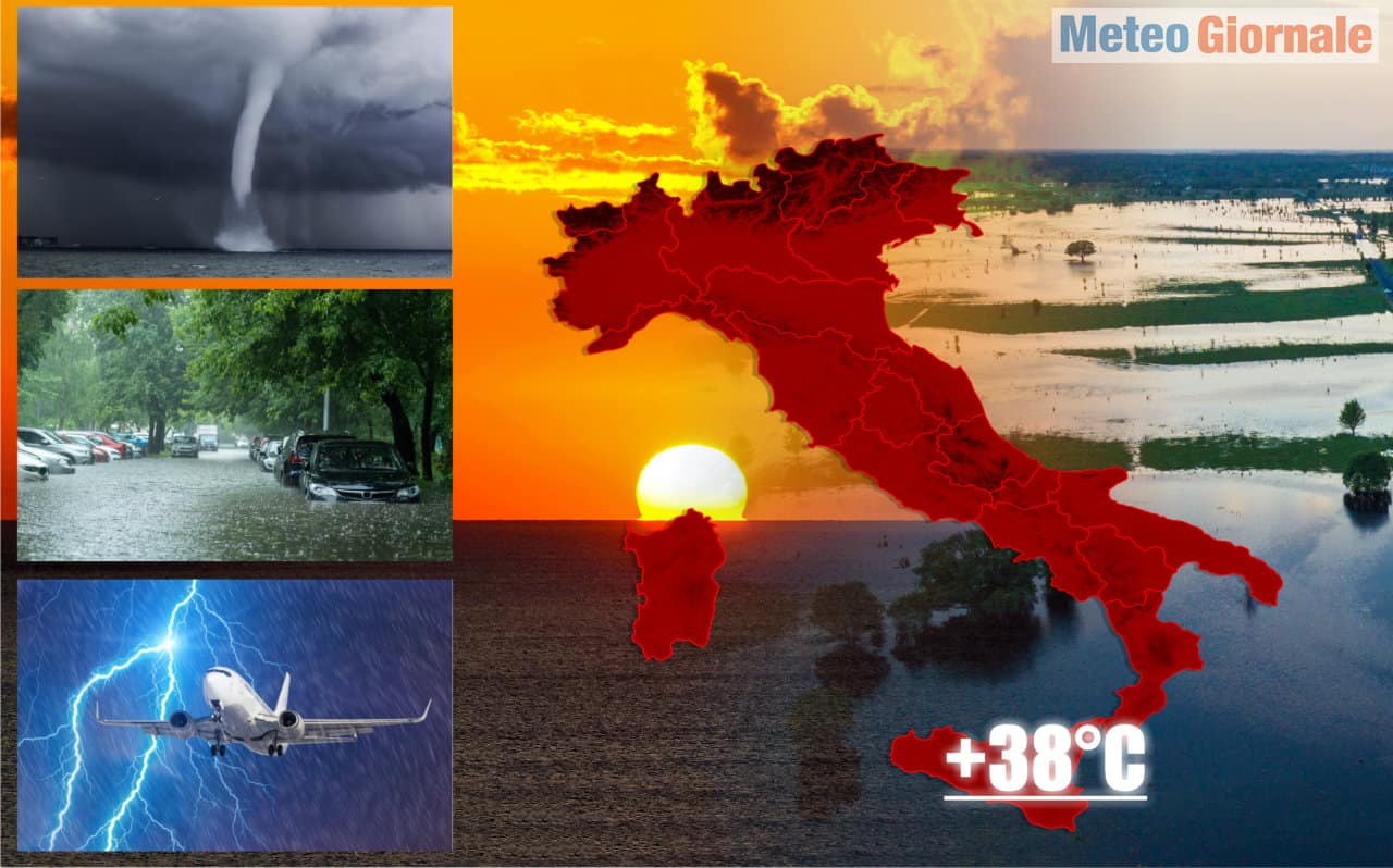 METEO con Raffica di Tornado nel Nord Italia. Sicilia a 38°C. Mai visto un Settembre così