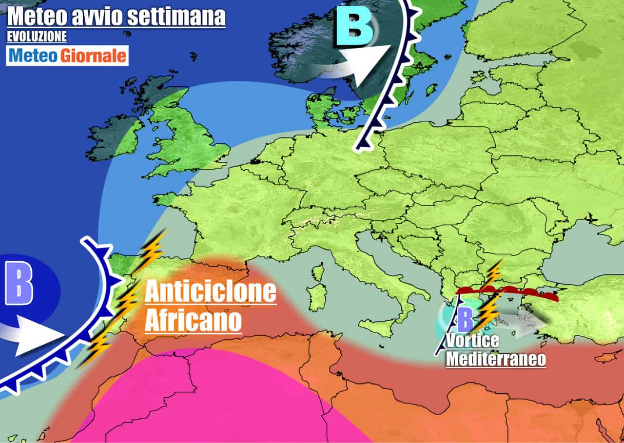 Meteo 7 giorni: VORTICE MEDITERRANEO, con NUBIFRAGI in rotta al Sud