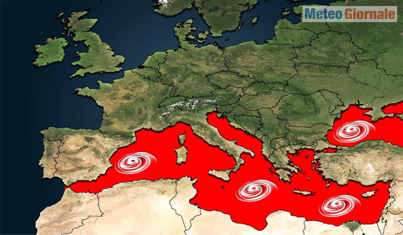 Meteo Mediterraneo, insistente rischio piccoli e cattivi Uragani