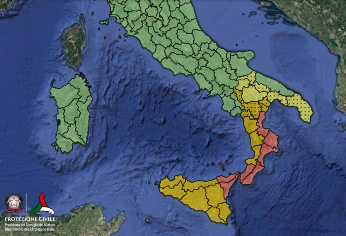 Protezione Civile, conferma di Allerta Meteo