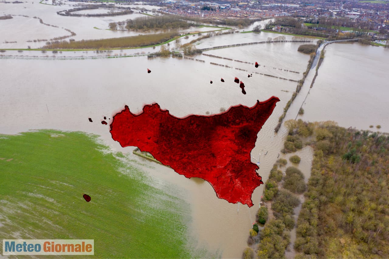 SICILIA, allarme meteo rosso: auto travolte dal fango. E non finisce qui