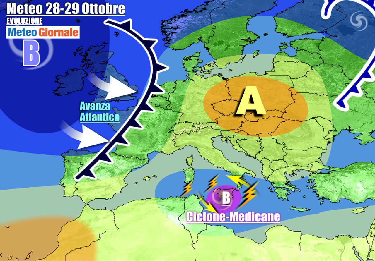 METEO sino ad Ognissanti. MALTEMPO al Sud, da CICLONE a rischio MEDICANE