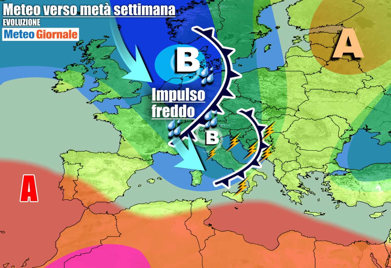 Meteo settimana: MALTEMPO con BURRASCA d’AUTUNNO. Arriva VORTICE FREDDO