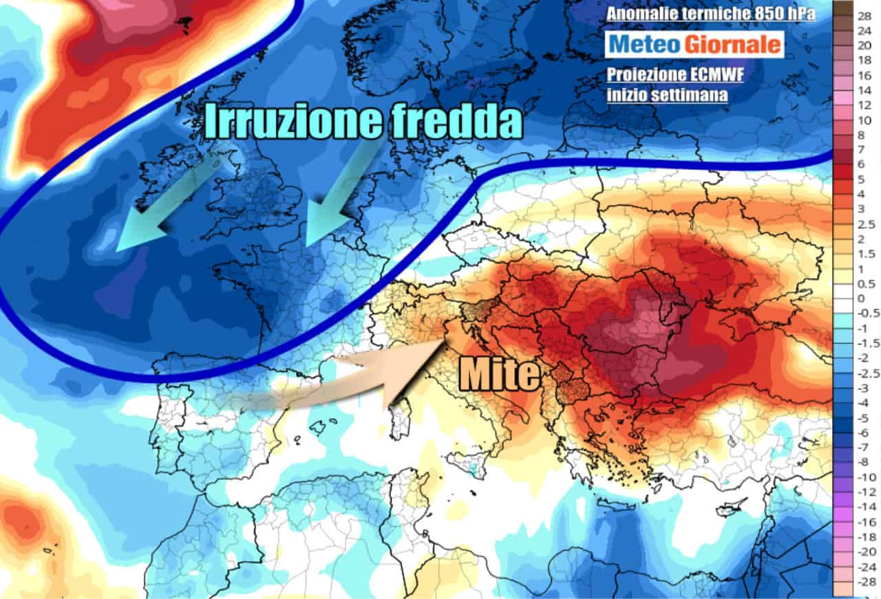 Inverno in arrivo prima in Europa e poi sull'Italia